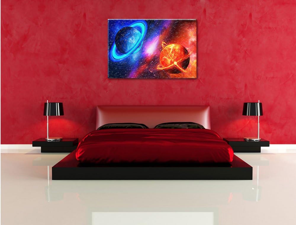 Pixxprint Ausgleich im Weltall als Leinwandbild/Grösse: 100x70 / Wandbild/Kunstdruck/fertig bespannt