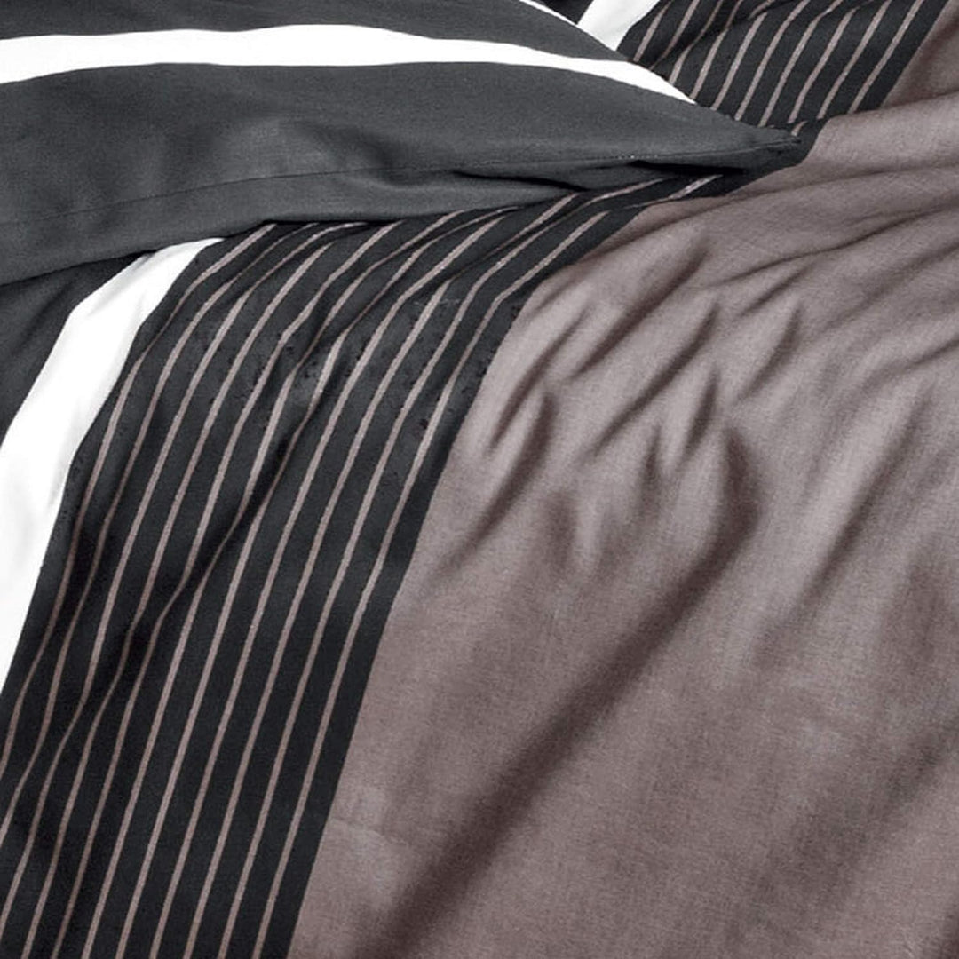 Janine Satin-Bettwäsche J.D. Nougat-schwarz 155 x 200 cm + 80 x 80 cm 155 cm x 200 cm, 155 cm x 200