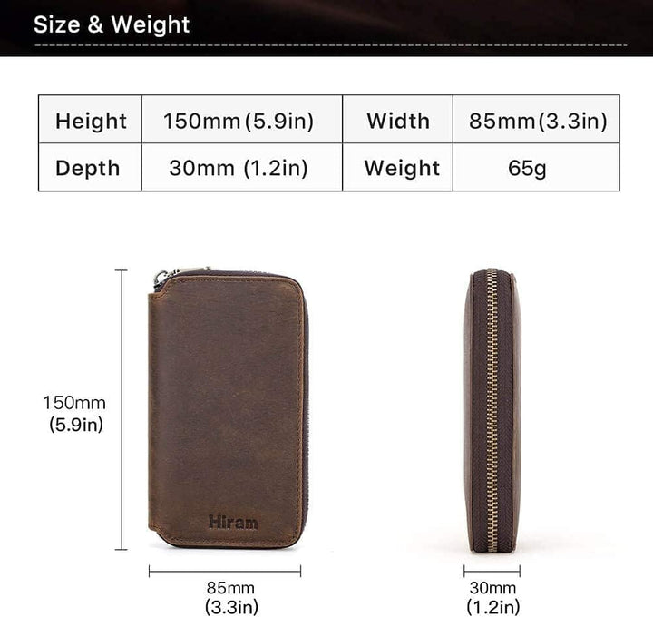 Hiram Echtleder Uhrenetui Reiseuhrenbox 2 Uhren Uhrenbox herren leder Tragbarer Schmuck Organizer Cf