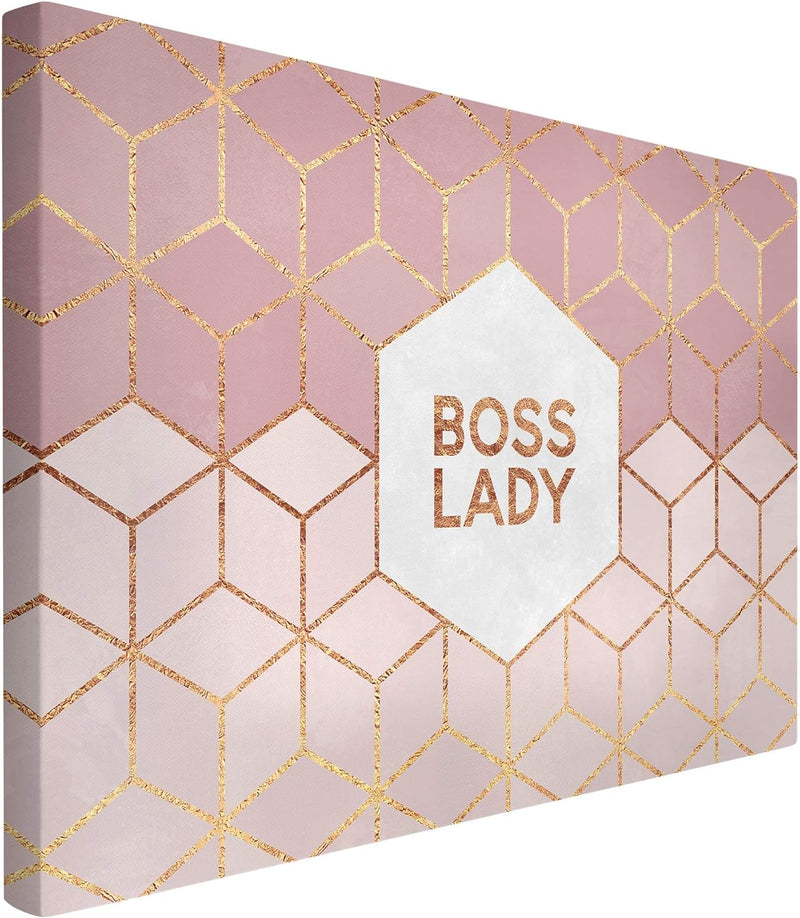 Leinwandbild Boss Lady Sechsecke Rosa Querformat Bild auf Leinwand 40x60 cm 40cm x 60cm, 40cm x 60cm