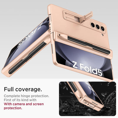 Miimall Kompatibel mit Samsung Galaxy Z Fold 5 Hülle, Fold 5 Hülle mit Stifthalter [Magnetischer Sch