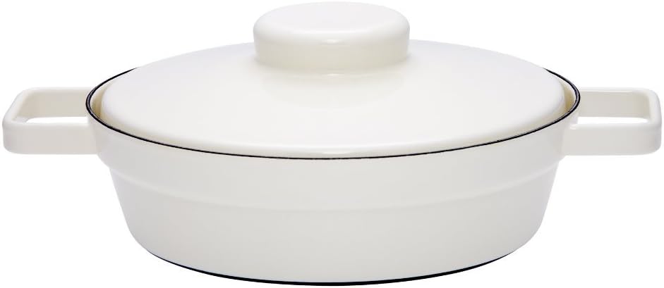 Riess, 2123-212, Pfanne mit Deckel, Durchmesser 24 cm, PURE WHITE, AROMAPOTS, Truehomeware, Emaille,