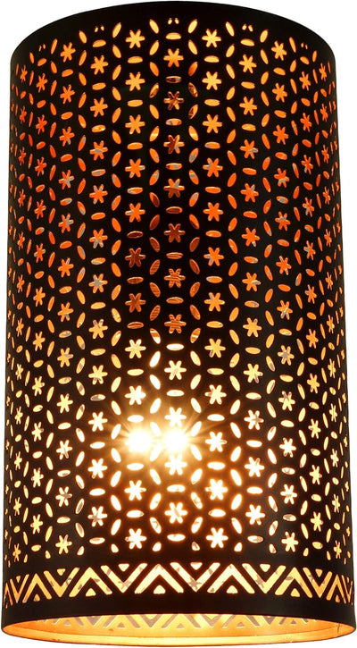 GURU SHOP Runde Metall Windlicht Leuchte, Passend für Teelicht Kerzen Oder als Deckenlampe Verwendba