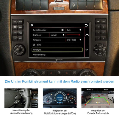 DYNAVIN Android Autoradio Navi für Mercedes CLK W209 2005-2009; mit 4 * 100W DSP Verstärker | Wirele