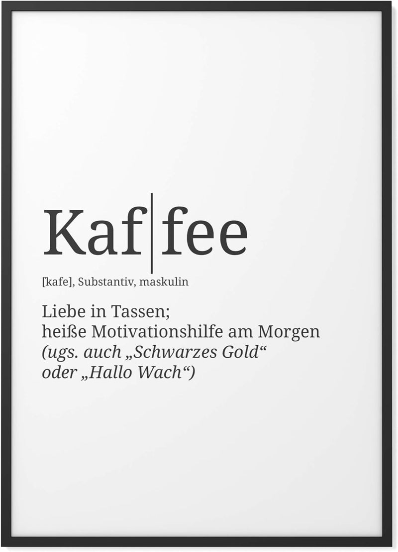 Papierschmiede® Definition: Kaffee, DIN A1 (59x84 cm), XXL Poster für Wohnzimmer, Schlafzimmer, Küch