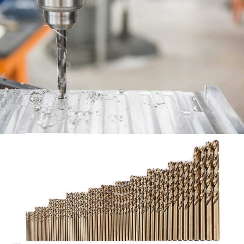 Spiralbohrer, 74-tlg. M35 HSS-CO-Kobaltbohrersatz mit Zylinderschaft, 1,0-8,0 mm, Bohrerwerkzeuge zu