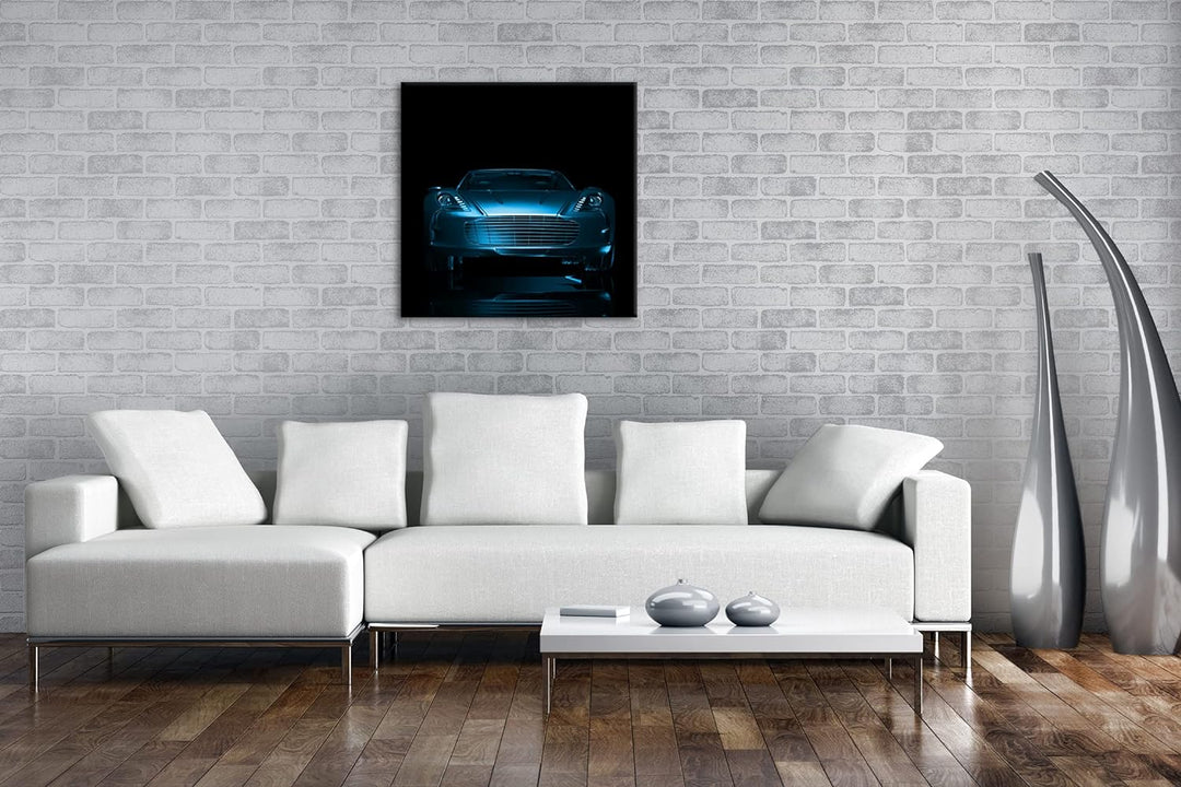 deyoli Dark Bronzefarbener Sportwagen Format: 60x60 Effekt: Monocrome Blau als Leinwandbild, Motiv f