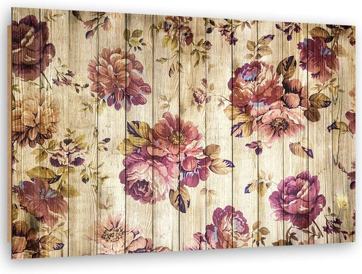 Wandbild Blumen Modern Deko Kunst Bilder Retro Braun 90x60 cm Deko Paneel 90x60 cm Braun_b, Deko Pan
