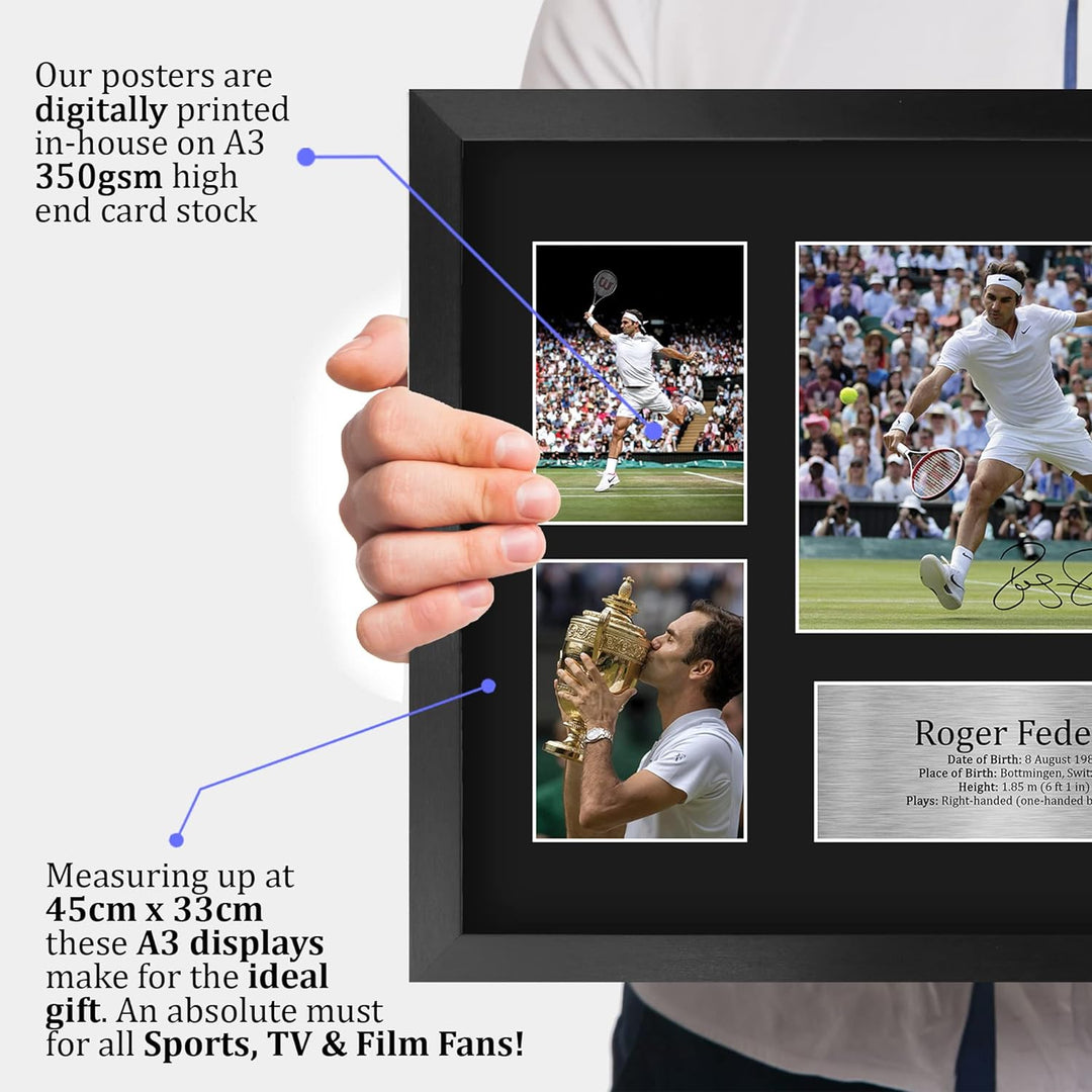 HWC Trading FR A3 Roger Federer Tennis Geschenke Gedruckt Signiert Autogramm Bild Für Erinnerungsstü