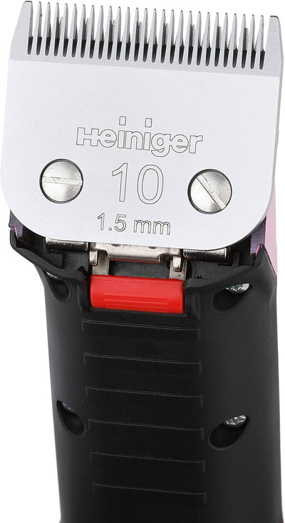 Heiniger Haarschneidemaschine Saphir Pink SS Draht mit Kopf Nr. 10, Zwei Akkus