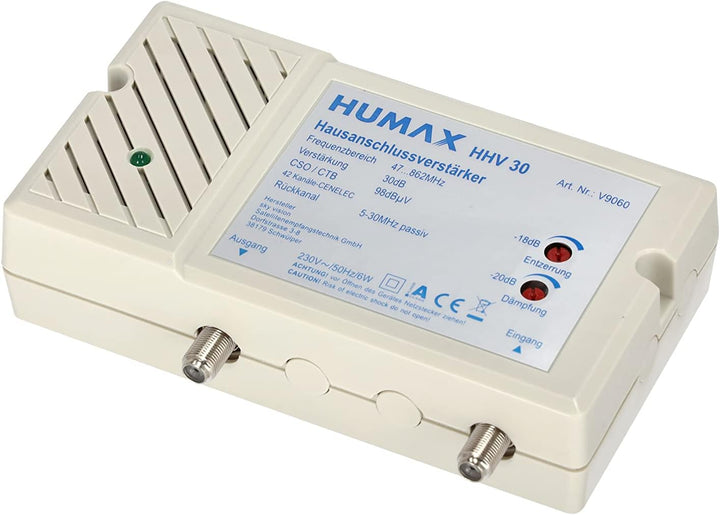 HUMAX DIGITAL Hausanschlussverstärker mit 4 Watt Leistungsaufnahme, Antennenverstärker für Kabelfern