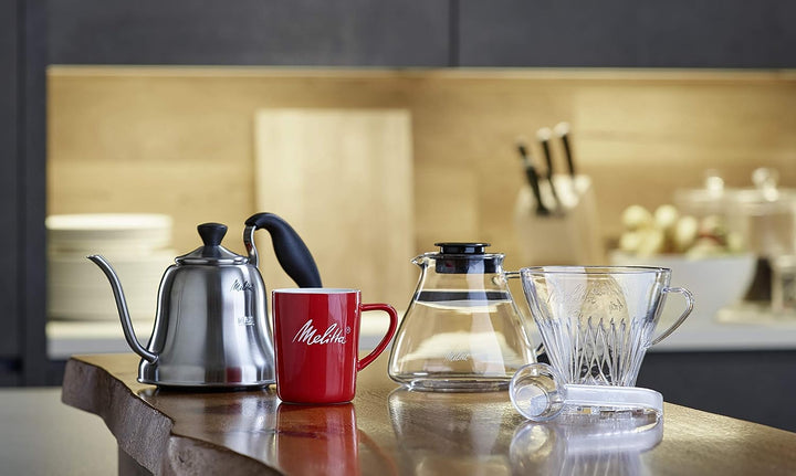 Melitta Handbrüh-Wasserkessel mit Schwanenhalsausguss, Edelstahl, 0, 7 Liter, 217649 Single, Single