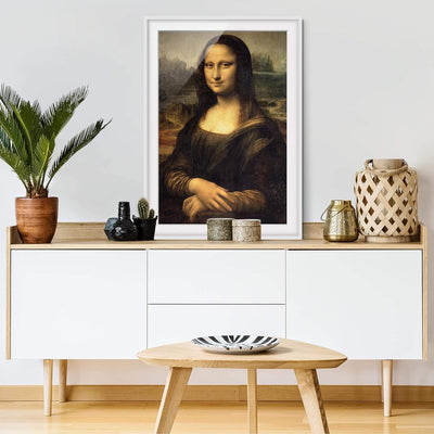 Bild mit Rahmen - Leonardo da Vinci - Mona Lisa - Rahmenfarbe Weiss, 40 x 30 cm 40cm x 30cm Weiss, 4