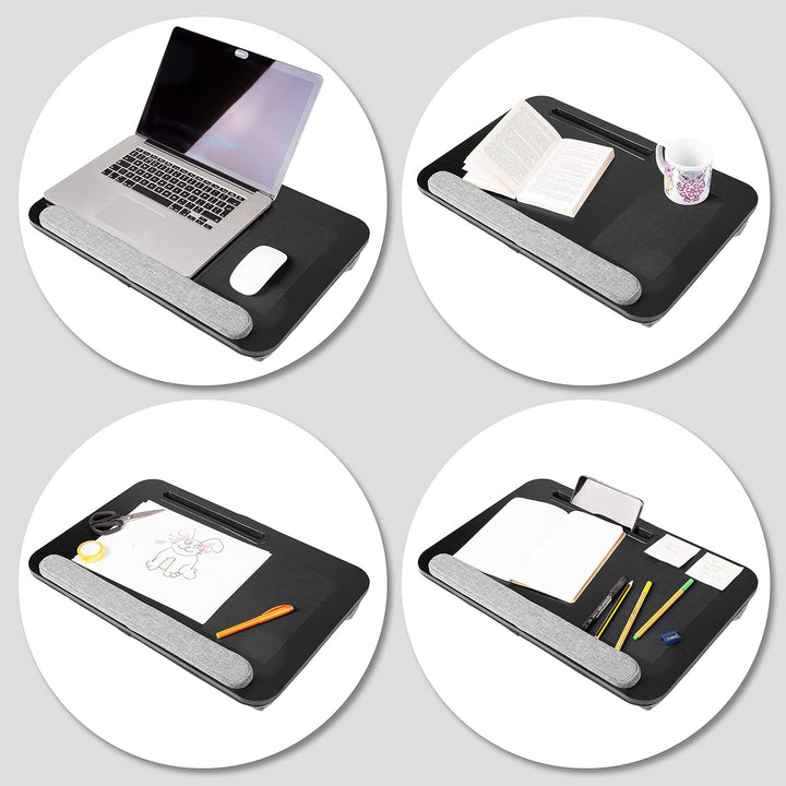 Duronic DML433 Laptopständer mit Handgelenkpolster | Ergonomischer Laptop Tisch mit Kissen | Laptop