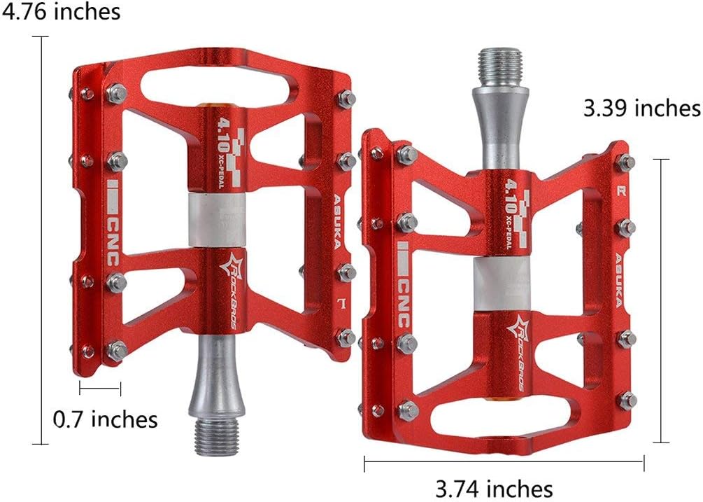 ROCKBROS Fahrrad Pedale 9/16" MTB BMX Rennrad 4 Sealed Bearings CNC Eloxiert Mit Abgedichtete Lager