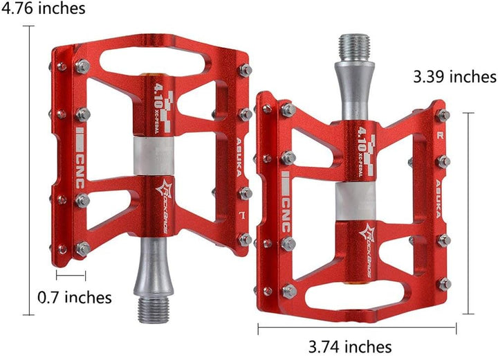 ROCKBROS Fahrrad Pedale 9/16" MTB BMX Rennrad 4 Sealed Bearings CNC Eloxiert Mit Abgedichtete Lager