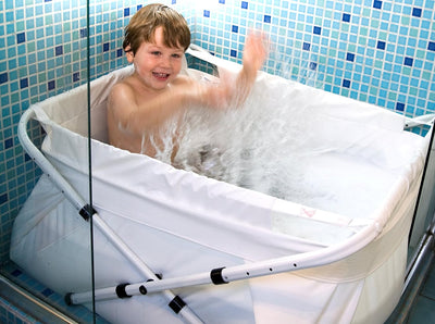 Bibabad Faltbare Babybadewanne - Rutschfeste, tragbare Badewanne für Dusche mit Rahmen - Geeignet fü