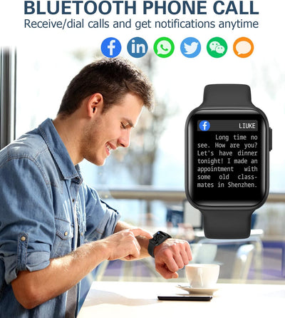 Bebinca Smartwatch anrufe annehmen 2023,1,69” HD-Display mit Mikrofon Lautsprecher, Sprachassistent
