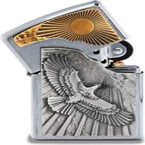 Zippo Feuerzeug 2003192 Eagle Sun-Fly Emblem Benzinfeuerzeug, Messing, Eagle Sun-Fly