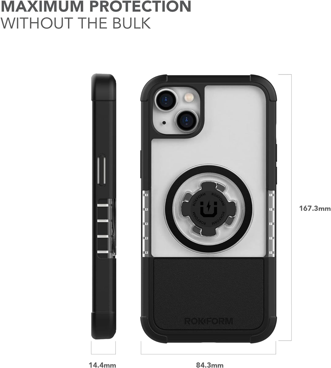 Rokform - iPhone 14 Plus Hülle, Crystal Series, magnetisch + MagSafe kompatibel, klare Apple Hülle,