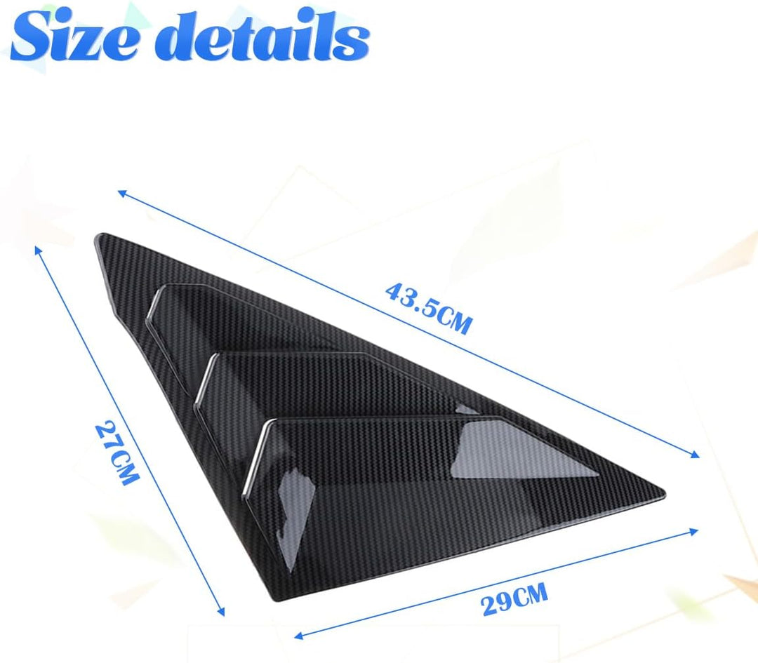 JNNJ 2 Stück Seitenfenster Louver, Lüftungsöffnungen Für Hintere Seitenfenster, Sport-Stil Seitenfen