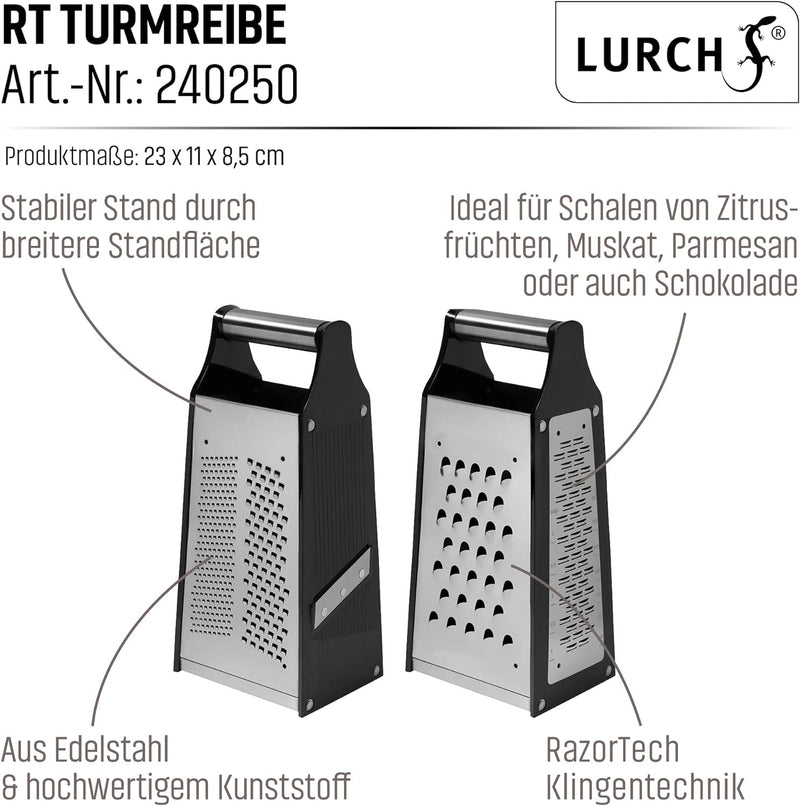 Lurch 240250 RazorTech Vierkantreibe aus Edelstahl und Kunststoff, 23 x 10,5 x 8,5 cm, Vierkantreibe