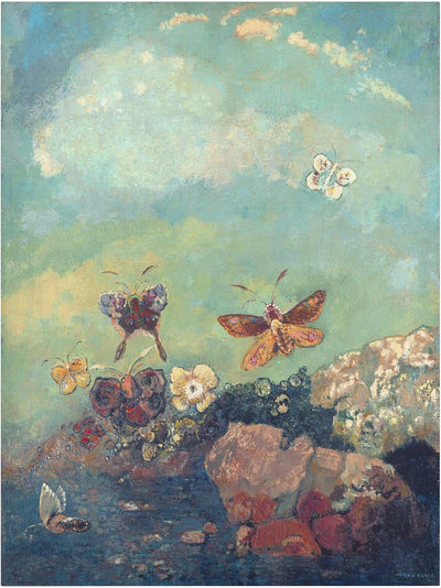 Leinwandbild Odilon Redon - Bild auf Leinwand Schmetterlinge 100 x 75 cm 100cm x 75cm, 100cm x 75cm