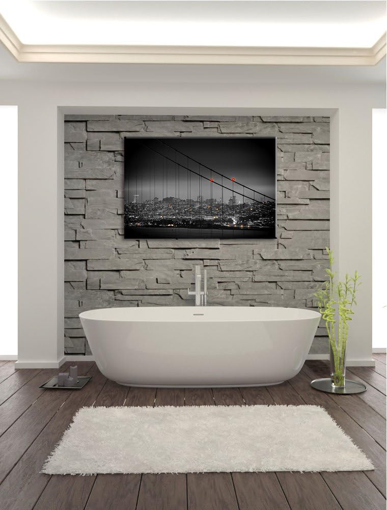 Skyline von San Francisco schwarz/weiss Format: 100x70 auf Leinwand, XXL riesige Bilder fertig gerah