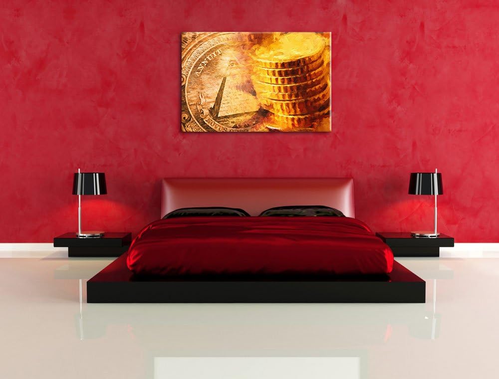 Pixxprint Illuminati Pyramide als Leinwandbild/Grösse: 100x70 cm/Wandbild/Kunstdruck/fertig bespannt