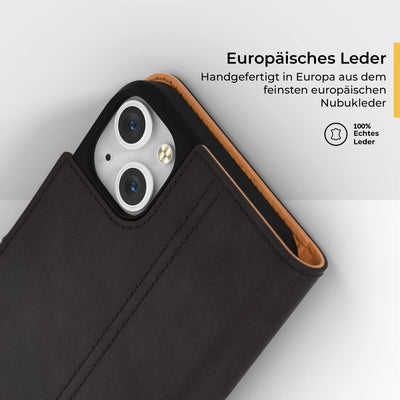 Snakehive iPhone 14 Hülle Leder | Stylische Handyhülle mit Kartenhalter & Standfuss | Handyhülle Sch
