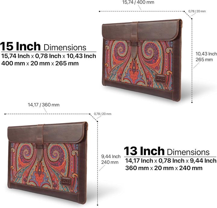 Londo Echtleder Tasche, Hülle für MacBook Pro – 13,3 & 13 Zoll und iPad Pro 12.9 Zoll Kompatibel mit