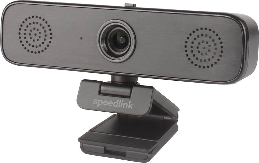 Speedlink AUDIVIS Full HD Conference Webcam – 100° Bildwinkel, integrierte Lautsprecher, schwarz