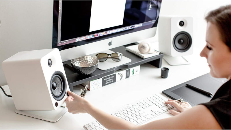 Kanto-S4 Desktop Lautsprecher-Ständer für mittlere Lautsprecher White, White