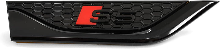 Audi 8W6071807LM Plaketten-Set S5 Schriftzug Kotflügel Logo Aufkleber, schwarz/rot