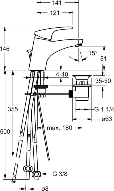 Hansa 1131183 Waschtisch Armatur Hansamix