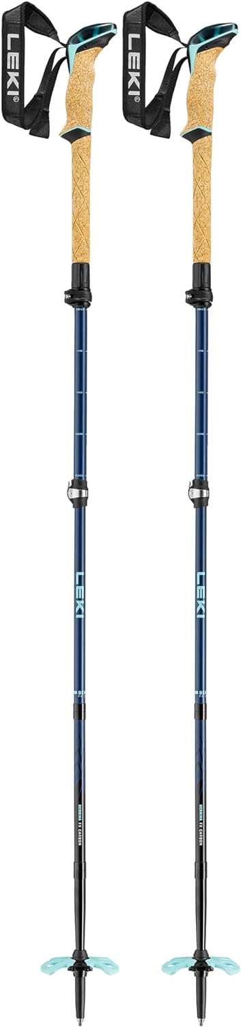 LEKI Damen Bernina FX Carbon Skistöcke midnight blue-darkblue-mint 100-120cm, midnight blue-darkblue