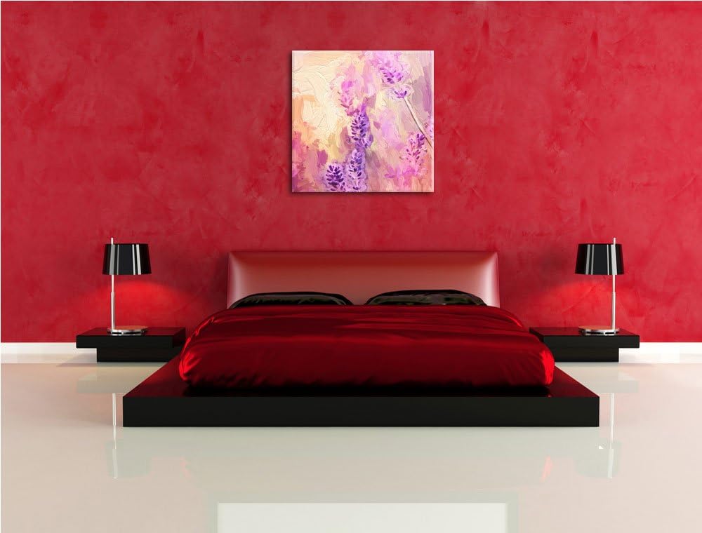 Pixxprint schöner Lavendel, Format: 70x70 als Leinwandbild, tolle Bilder fertig auf Holzrahmen gespa