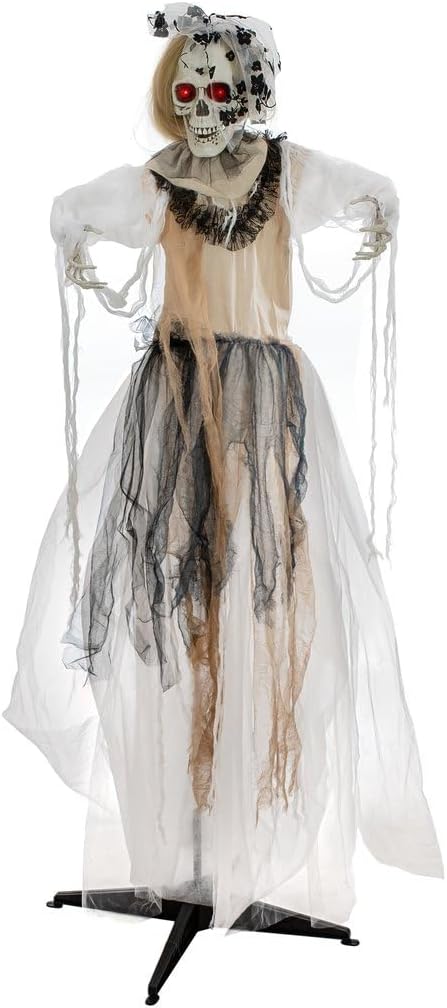 EUROPALMS Halloween Figur Braut, animiert, 170cm | Animierte Figur mit Licht- und Soundeffekt (Batte
