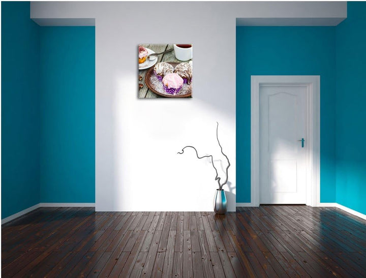Köstliche Cupcakes, Format: 70x70 auf Leinwand, XXL riesige Bilder fertig gerahmt mit Keilrahmen, Ku