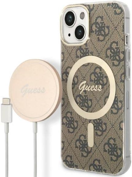 Guess Bündeln GUBPP14MH4EACSW Hülle und Ladegerät iPhone 14 Plus 6,7" braun Hard case 4G Print