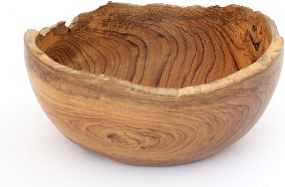 Windalf Rustikale Teakschale NAMIA Ø 20 cm Naturschale Obstschale Handarbeit aus Wurzelholz