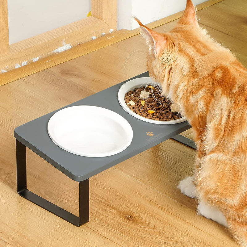 GUUSII HOME Futterstation Katzen Erhöht|Katzen Fressnapf Erhöht|Ergonomischer Katzennapf Erhöht Kera