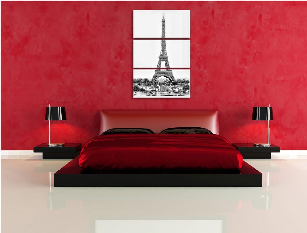 Pixxprint gigantischer Eifelturm als Leinwandbild/Grösse: 3 Teilig (120x80 cm) cm/Wandbild/Kunstdruc