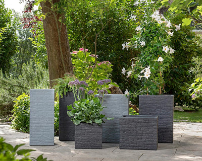 Scheurich Muretto High 54, Hochgefäss/Blumentopf/Pflanzkübel, viereckig, Farbe: Stony Grey, hergeste