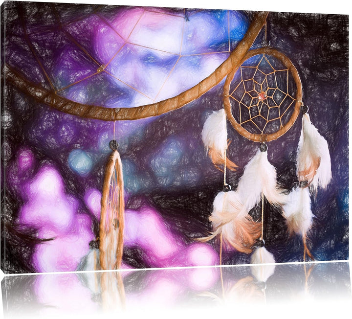 Pixxprint Traumfänger als Leinwandbild/Grösse: 100x70 / Wandbild/Kunstdruck/fertig bespannt, 100x70