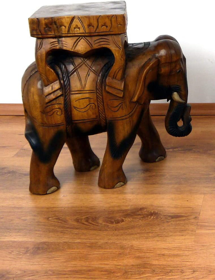 livasia Holzelefantenhocker/Elefantenpodest, Höhe: 42cm, Hocker aus Holz, Holzelefanten, Asiatischer