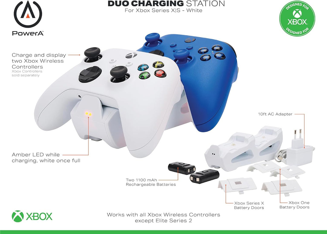 PowerA Duo-Ladestation für Xbox Series X|S - Weiss (EU) White, White