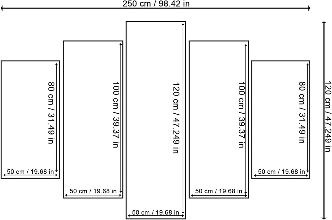 Feeby Wanddeko XXL Landschaft Leinwandbild 5 Teilig Natur Wald Mensch grün 250x120 cm Leinwandbild 2