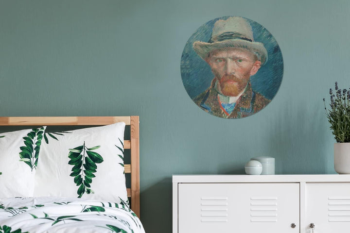 MuchoWow Wandbild Rund Wanddeko Deko Wohnzimmer Bilder 60x60 cm Selbstporträt 1887 - Gemälde von Vin