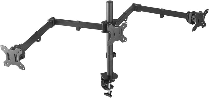 AISENS DT27TSR-061 Tischhalterung für 3 Monitore 7 kg (3 Stück, 2 Arme) von 13-27, Schwarz